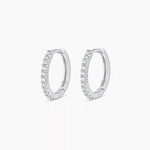 Gorjana 14K White Gold Diamond Pavé Huggie